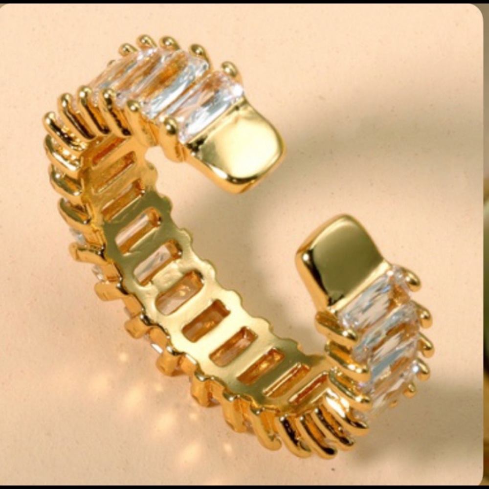Geometric Zircon open Adjustable Ring - Picture 4 of 4